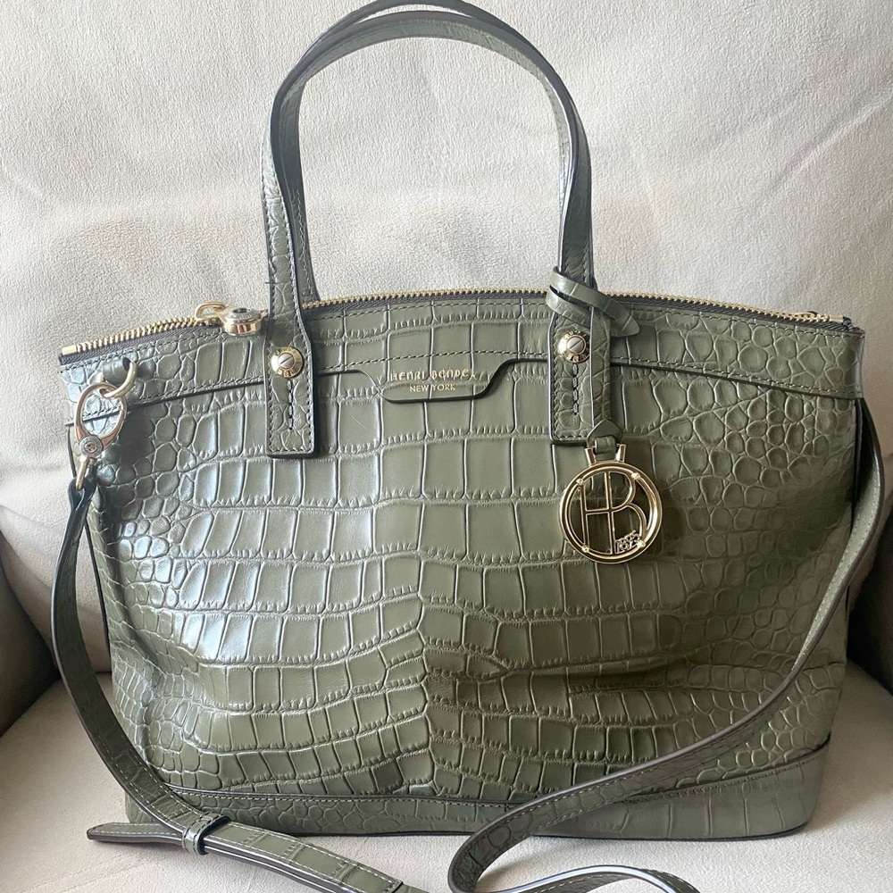 Henri Bendel Croc Satchel Tote